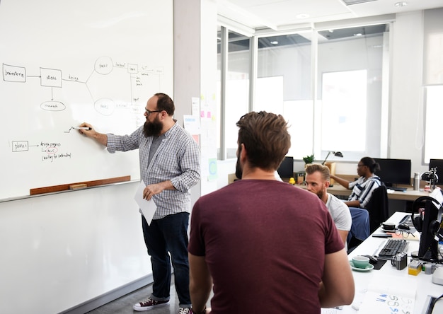 creative people discussion together