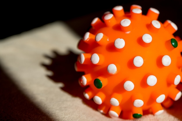 Creative photo of coronavirus sphere model