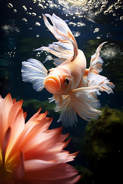 Creative Photoshoot of Fish Flowers and Aquatic Plants Aqua Beauty Shoot Clean Water Large 4096px