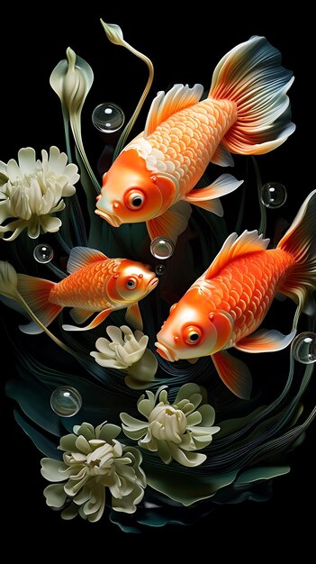 Creative Photoshoot of Fish Flowers and Aquatic Plants Aqua Beauty Shoot Clean Water Large 4096px