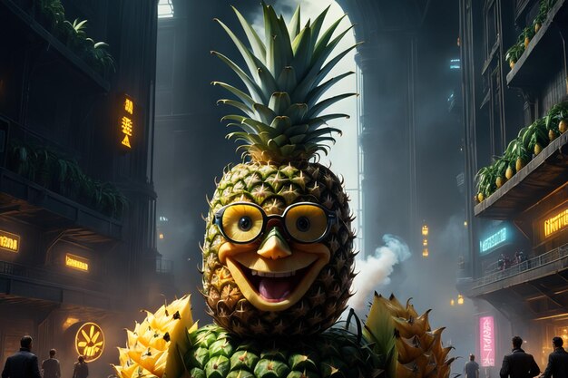 Foto concetto creativo di ananas