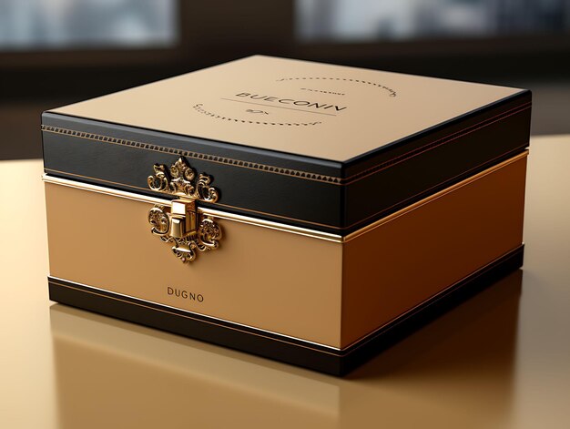 Foto creative of premium box packaging for cosmetics esuding luxury elegant box collection design