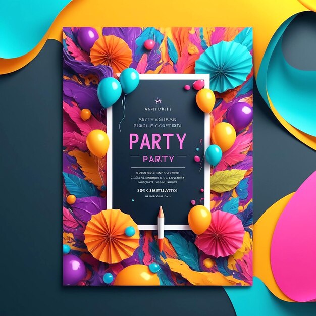 Creative Professional Vibrant Party Invitation Cards Design