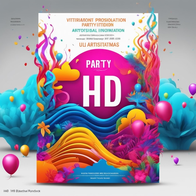 Creative professional vibrant party invitation cards design