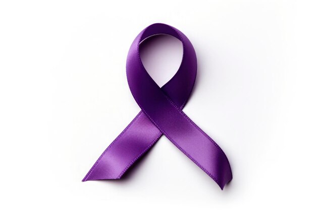 Creative purple ribbon symbol of gynecological cancer awareness month generated AI