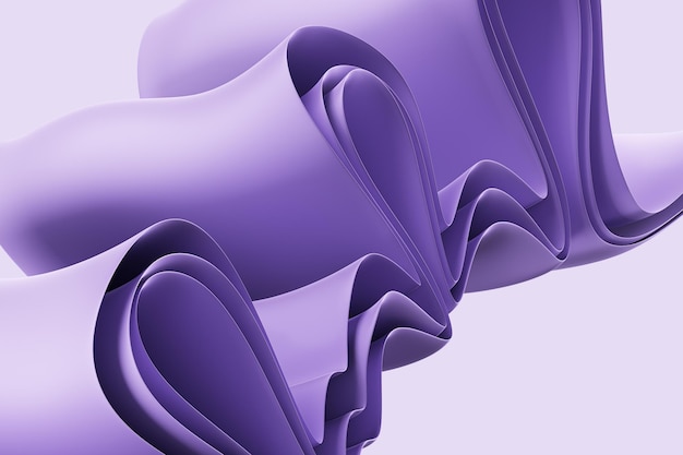 Creative purple wave cloth or fabric on white wallpaper