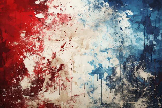 Creative red blue and white grunge scratched background texture