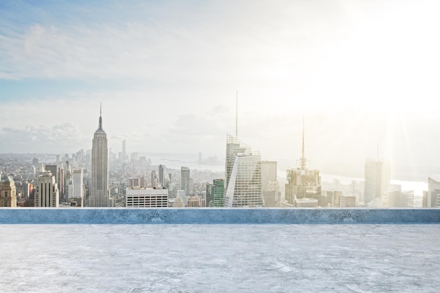 Photo creative rooftop with ny view