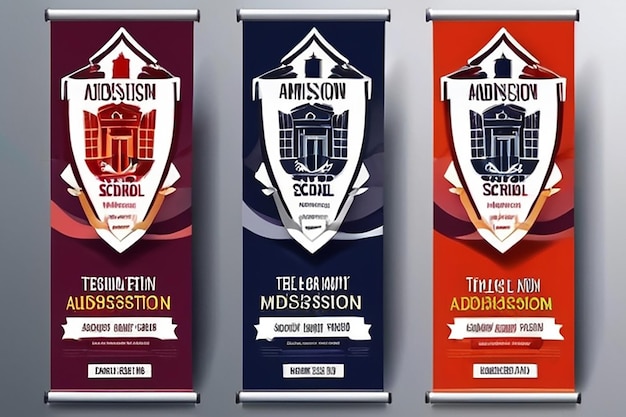 Creative school admission banner design template