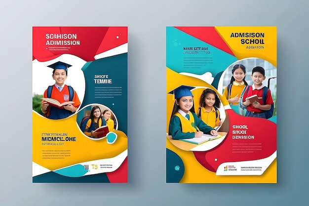 Photo creative school admission banner design template