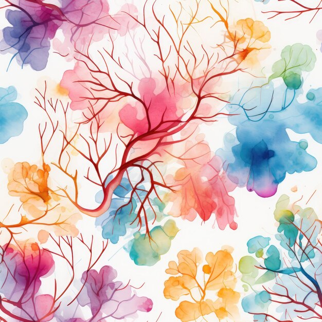 Creative seamless brain motifs in watercolor perfect for neuroscience themed designs