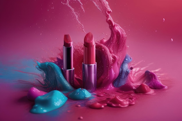 Creative set of lipstick make up