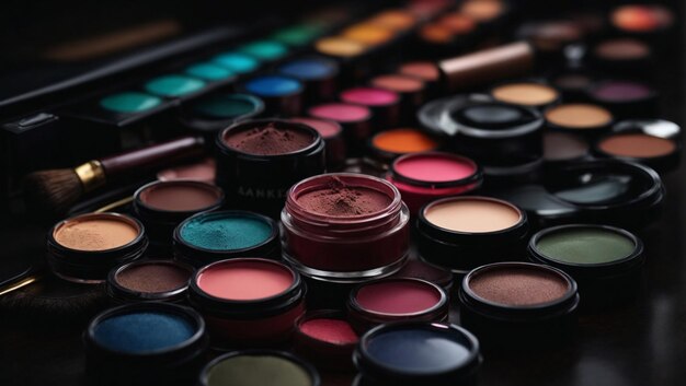 A creative set of make up colors dark