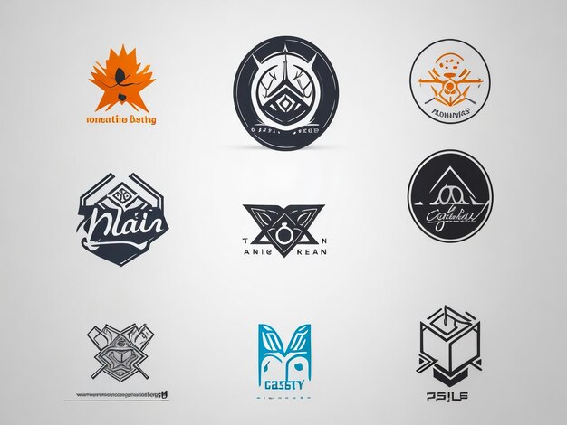 Creative Shield logo and icons set Vector logo design template