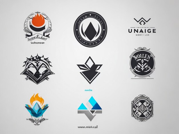 Photo creative shield logo and icons set vector logo design template