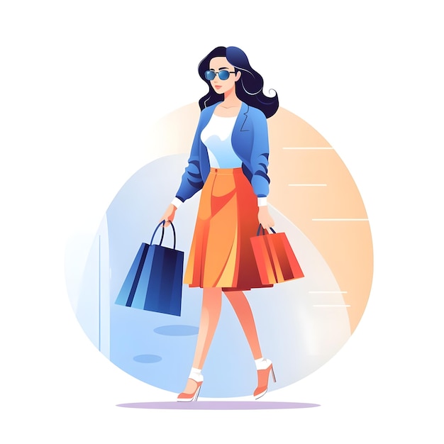 Creative Shopping illustration design in Modern and Minimalist flat vector style art