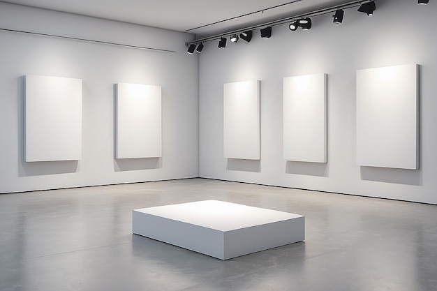 Creative Showcase Minimalist Gallery with Blank Canvases for Your Designs