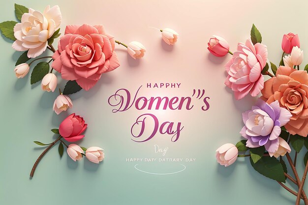 Creative Stylish Happy Womens Day text 8th of March colorful decorative in soft light background