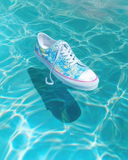 Creative summer background with stylish shoes Generative AI