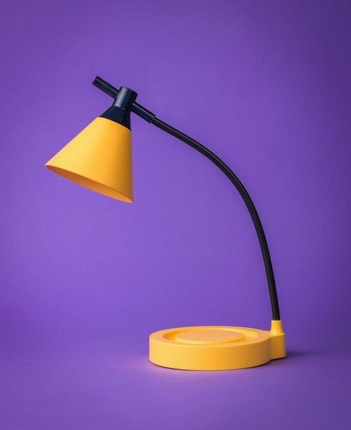 Creative table lamp on a purple background