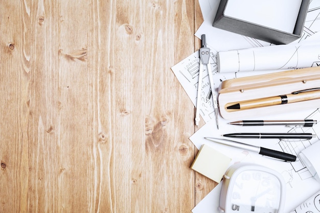 Creative table with objects