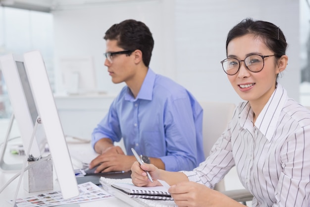 Creative team working at desk