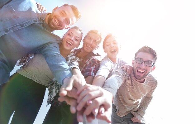 Photo creative teamwith hands clasped together