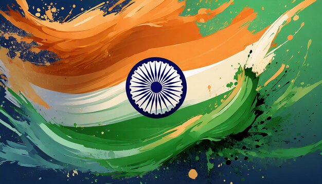 творческая и уникальная интерпретация индийского флага День независимости Индийский День Республики