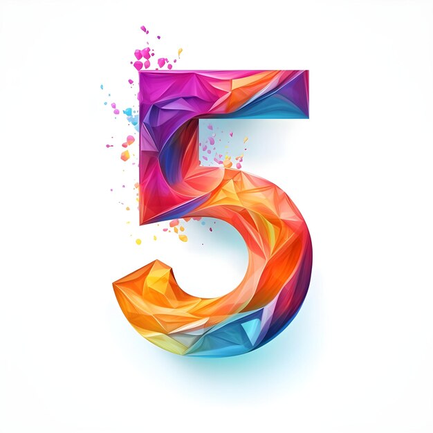 Creative and vibrant numerical number Five 5 design illustration