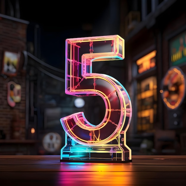 Foto il numero numerico creativo e vibrante five 5 illustrazione di design