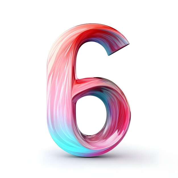 Foto il numero numerico creativo e vibrante six 6 illustrazione di design