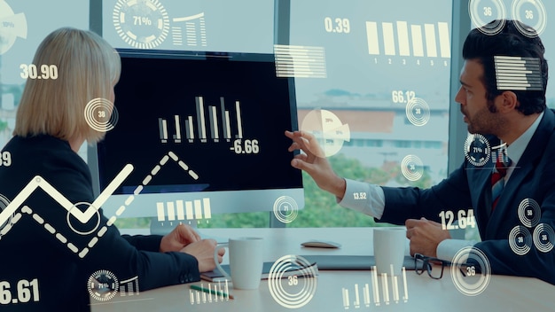 Creative visual of business data analyzing technology