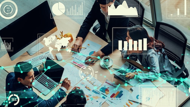 Creative visual of business data analyzing technology