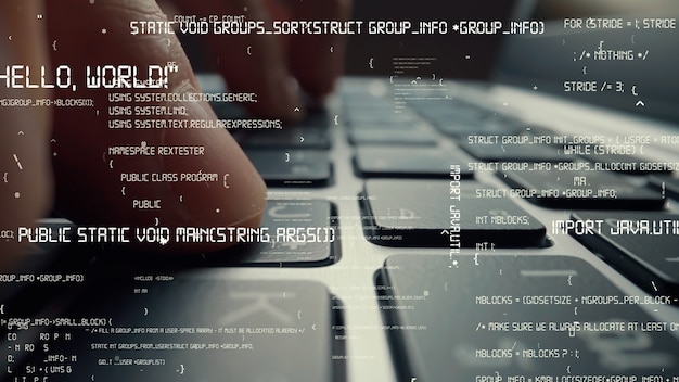 Creative visual of computer programming coding and software development