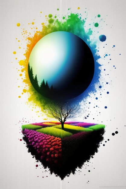 Creative wallpaper background simple style illustration colorful abstract art banner shape