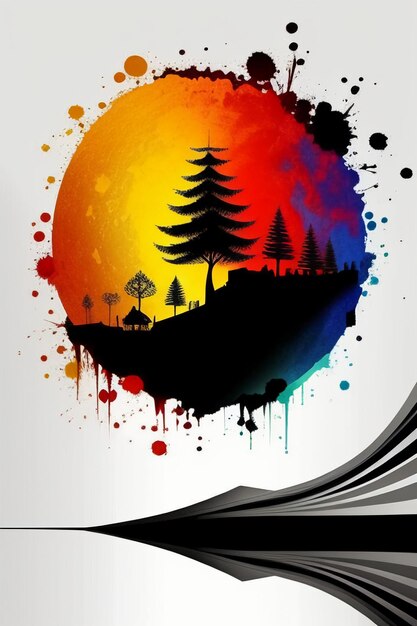 Photo creative wallpaper background simple style illustration colorful abstract art banner shape