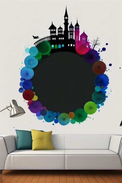 Photo creative wallpaper background simple style illustration colorful abstract art banner shape