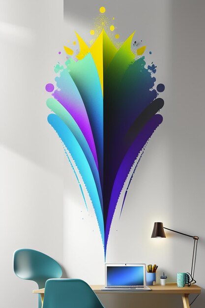 Photo creative wallpaper background simple style illustration colorful abstract art banner shape