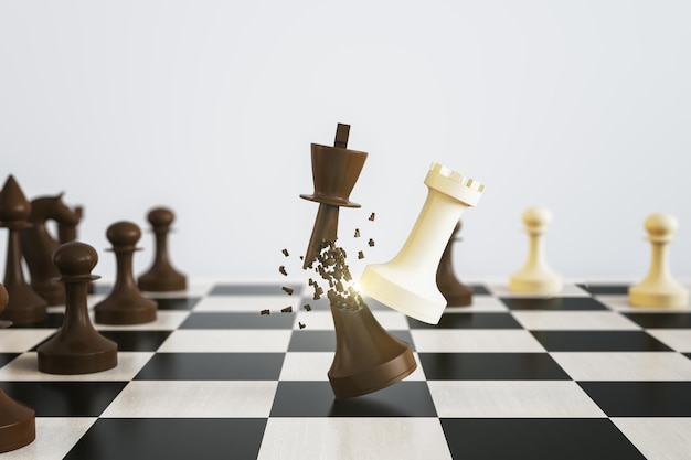 chess board wallpaper, surreal, 3d rendering Stock Illustration