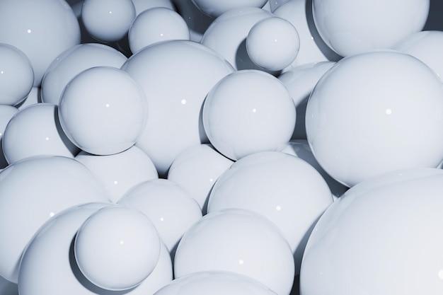 Creative white spheres wallpaper Celebration and decoration concept 3D Rendering