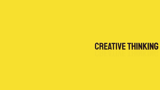 The  creative word on yellow background for idea concept 3d rendering