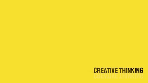 The  creative word on yellow background for idea concept 3d rendering