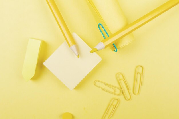 Creative yellow supplies background