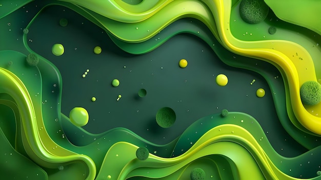 Creativiteit groene achtergrond voor abstract vloeistofontwerp