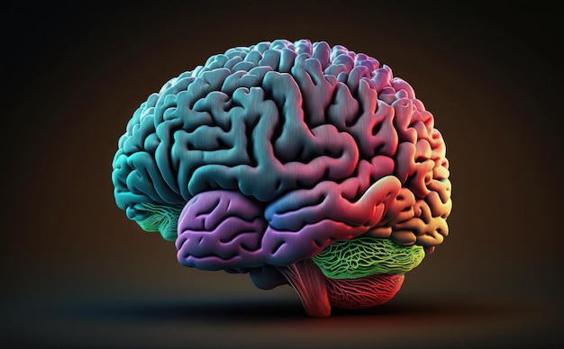Creativiteitsconcept met de menselijke hersenen die in kleurrijke boomkleuren exploderen