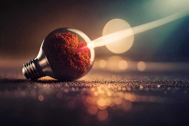 Photo creativity splashes vibrant colors in bulb generative