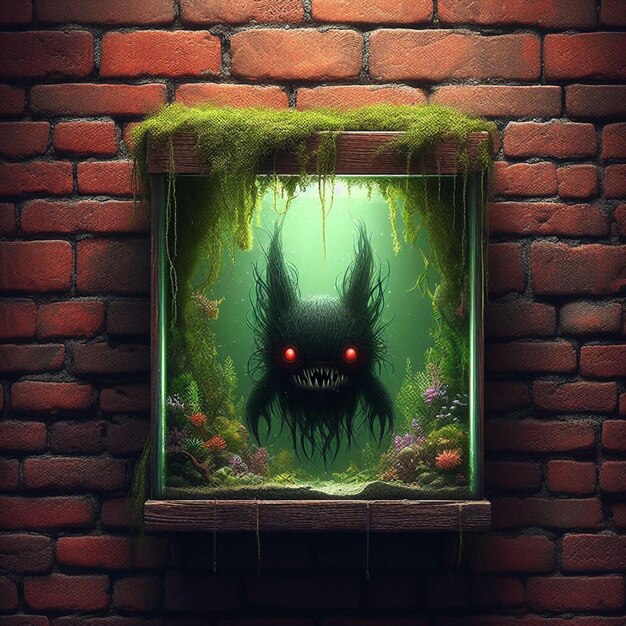 a creature inside an aquarium