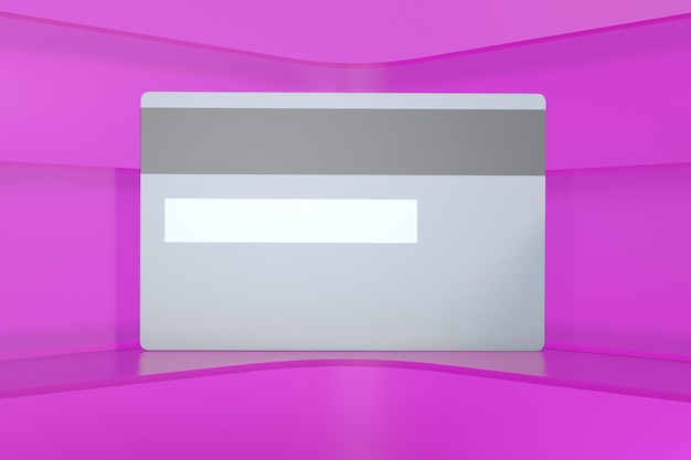 Credit Card Back Side On Glass Background
