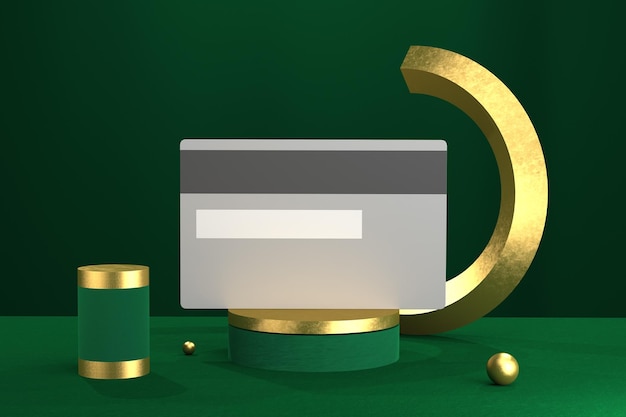 Credit Card Back Side With Gold Bars