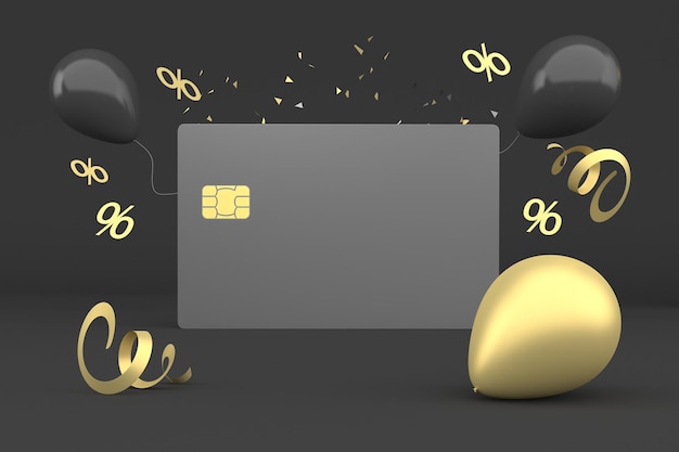 Photo credit card front side with black friday themed background